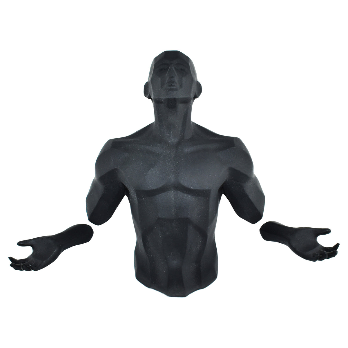 6" X 4" Black Resin Bursting Man Hanging Dimensional Sculpture