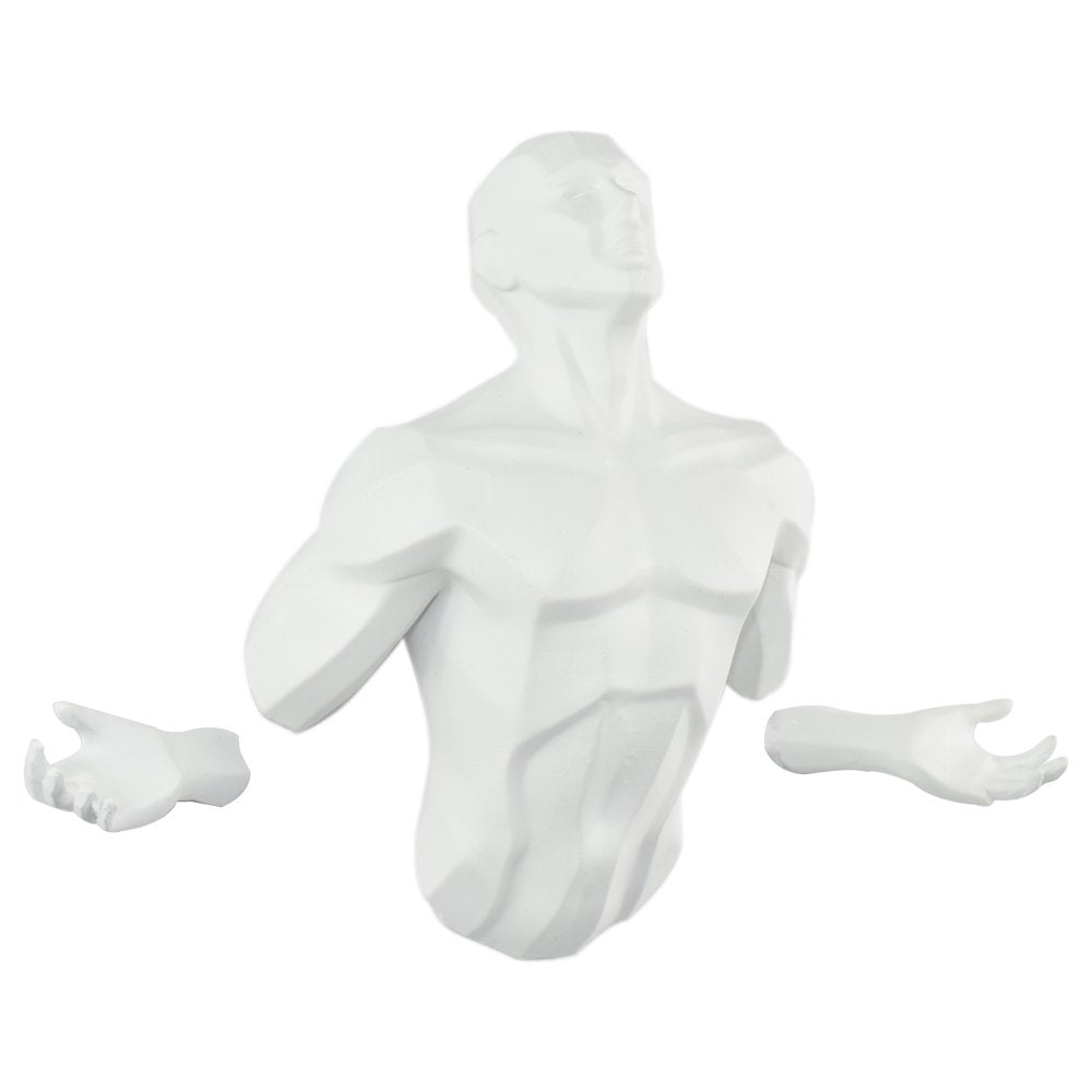 6" X 4" White Resin Bursting Man Hanging Dimensional Sculpture