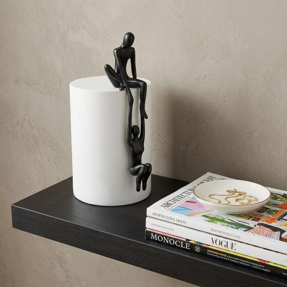8" Black Resin People Tabletop Sculpture