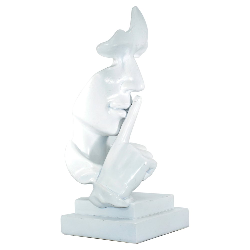 5" White Resin Tabletop Sculpture