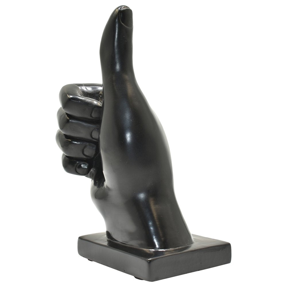 Set of Three Black Resin Hand Tabletop Sculpture