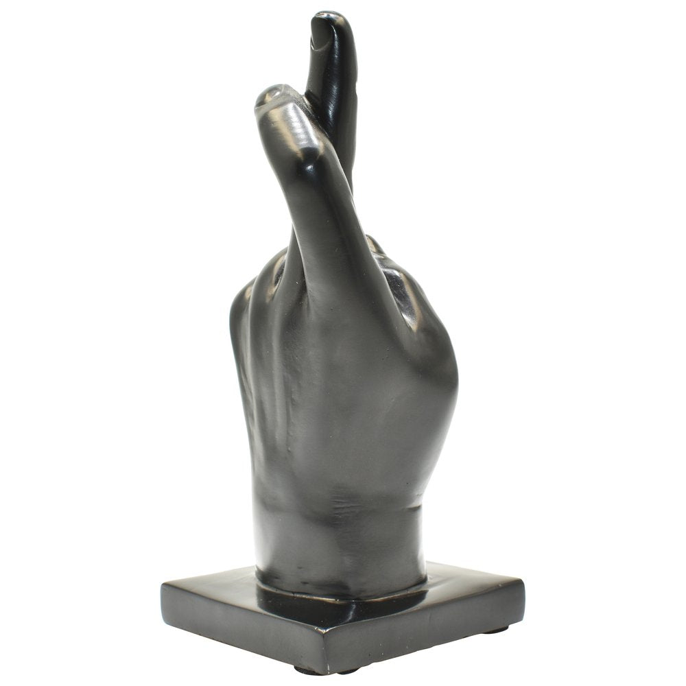 Set of Three Black Resin Hand Tabletop Sculpture