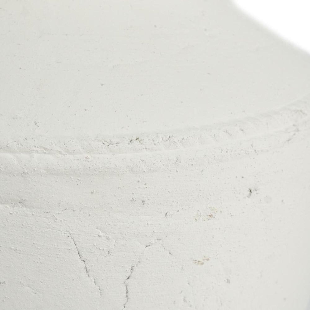 14" White Terracotta Round Jug Vase