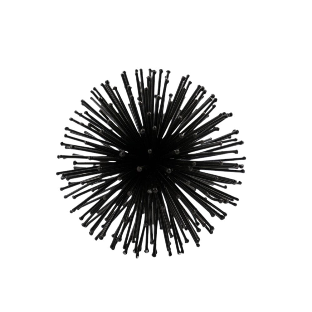10" Black Iron Decorative Orb Tabletop Sculpture