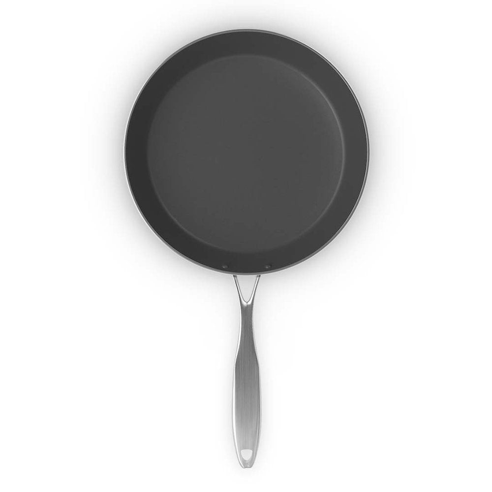 9" Black And Silver Stainless Steel Frying Pan