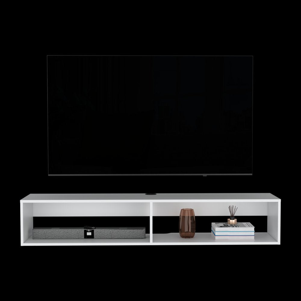 59" White Floating Mount TV Stand