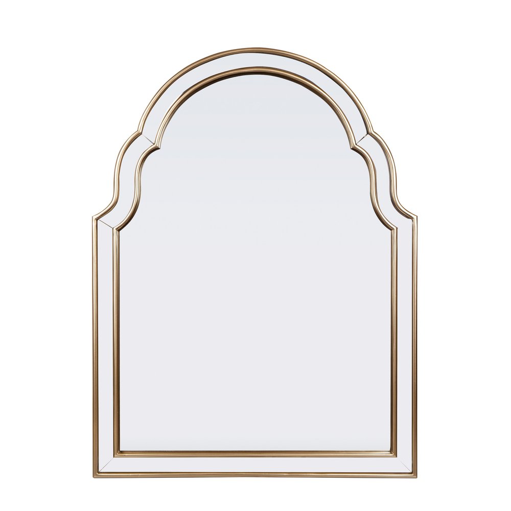 24" Gold Arch Metal Framed Accent Mirror
