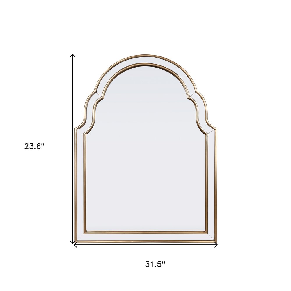 24" Gold Arch Metal Framed Accent Mirror