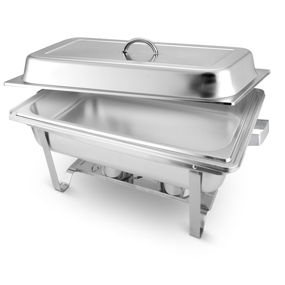 9" Silver Stainless Steel Chafing Dish With Stand