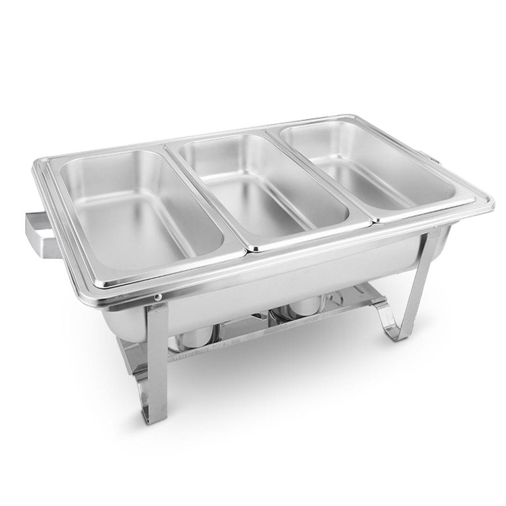 9" Silver Stainless Steel Chafing Dish With Stand