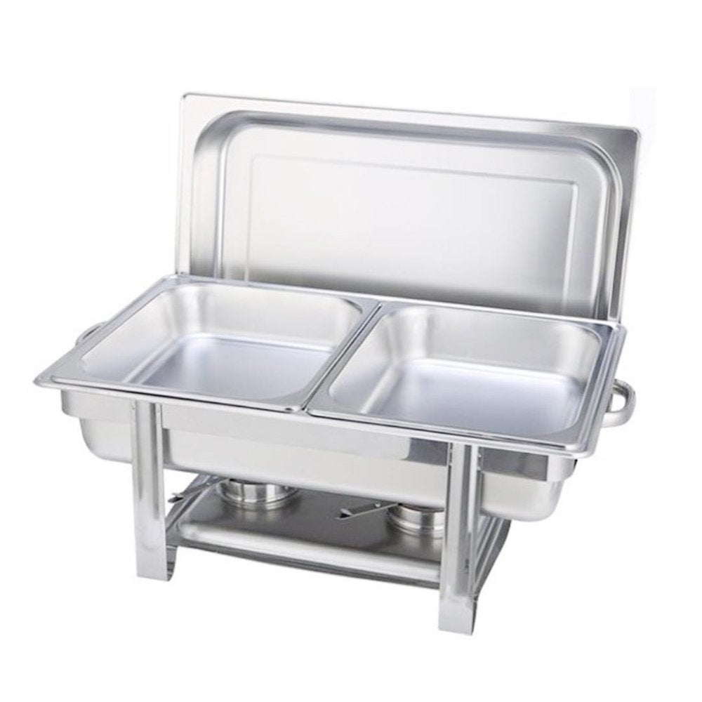 9" Silver Stainless Steel Chafing Dish With Stand