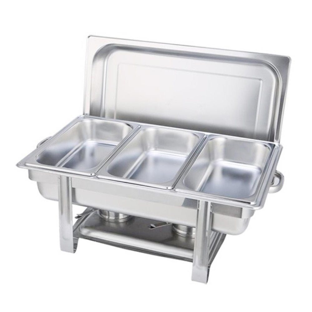 9" Silver Stainless Steel Chafing Dish With Stand