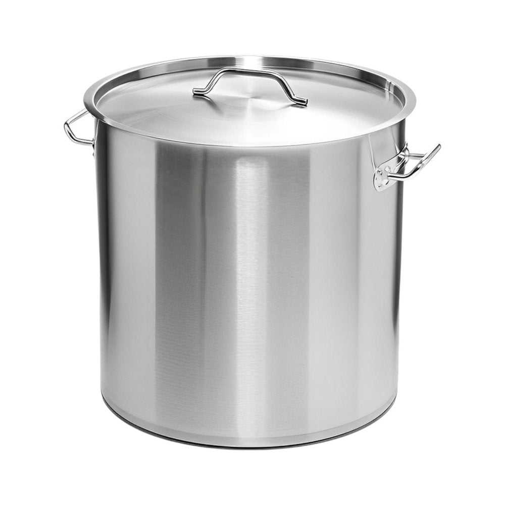 16" Silver Stainless Steel Stock Pot