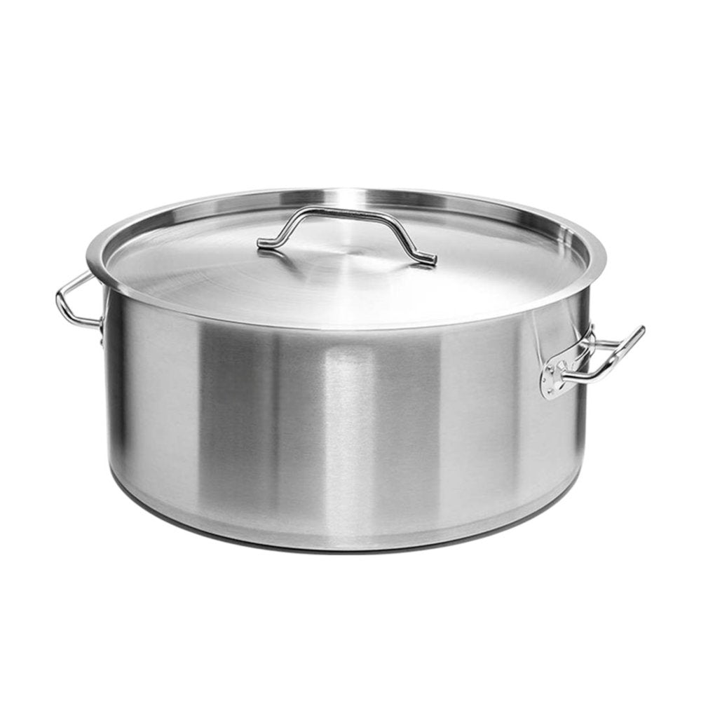 16" Silver Stainless Steel Stock Pot