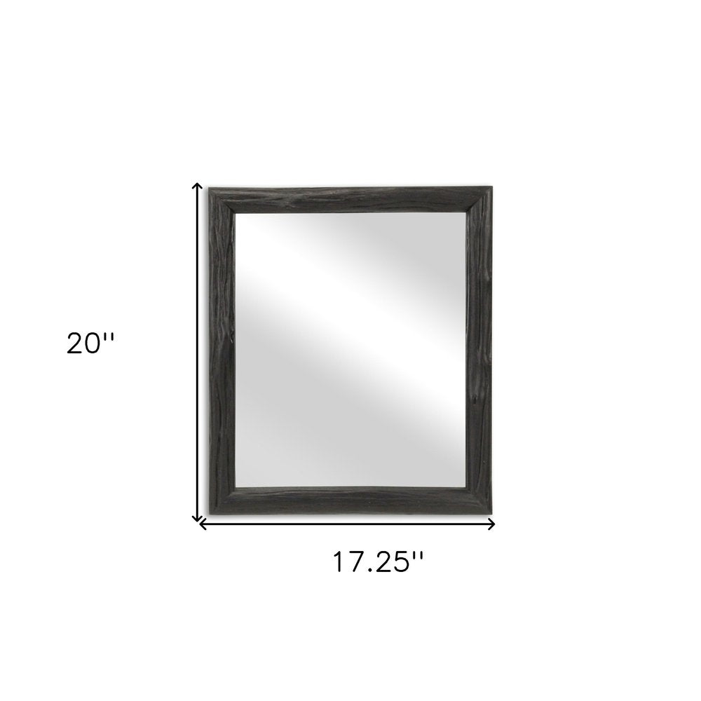 20" Black Solid Wood Accent Mirror