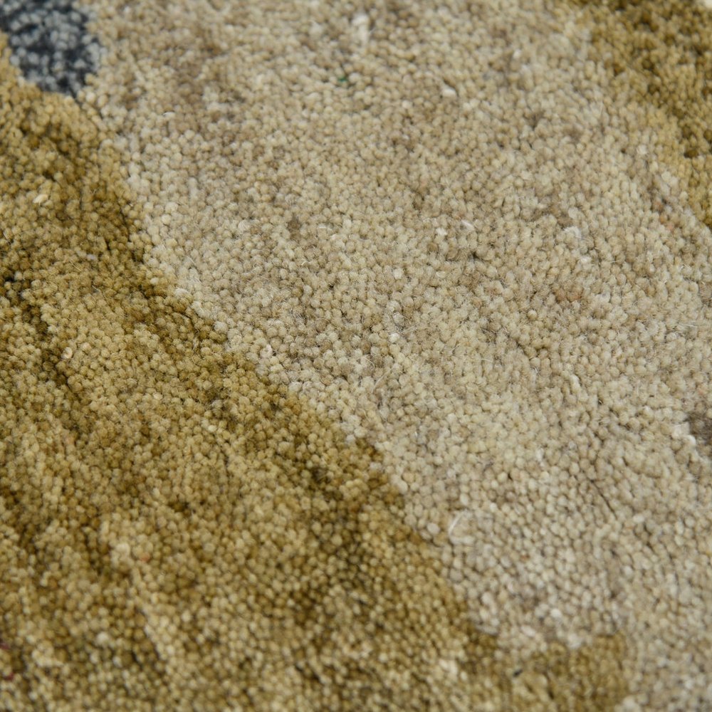 9' X 13' Light Blue Ivory And Brown Wool Abstract Hand Tufted Area Rug
