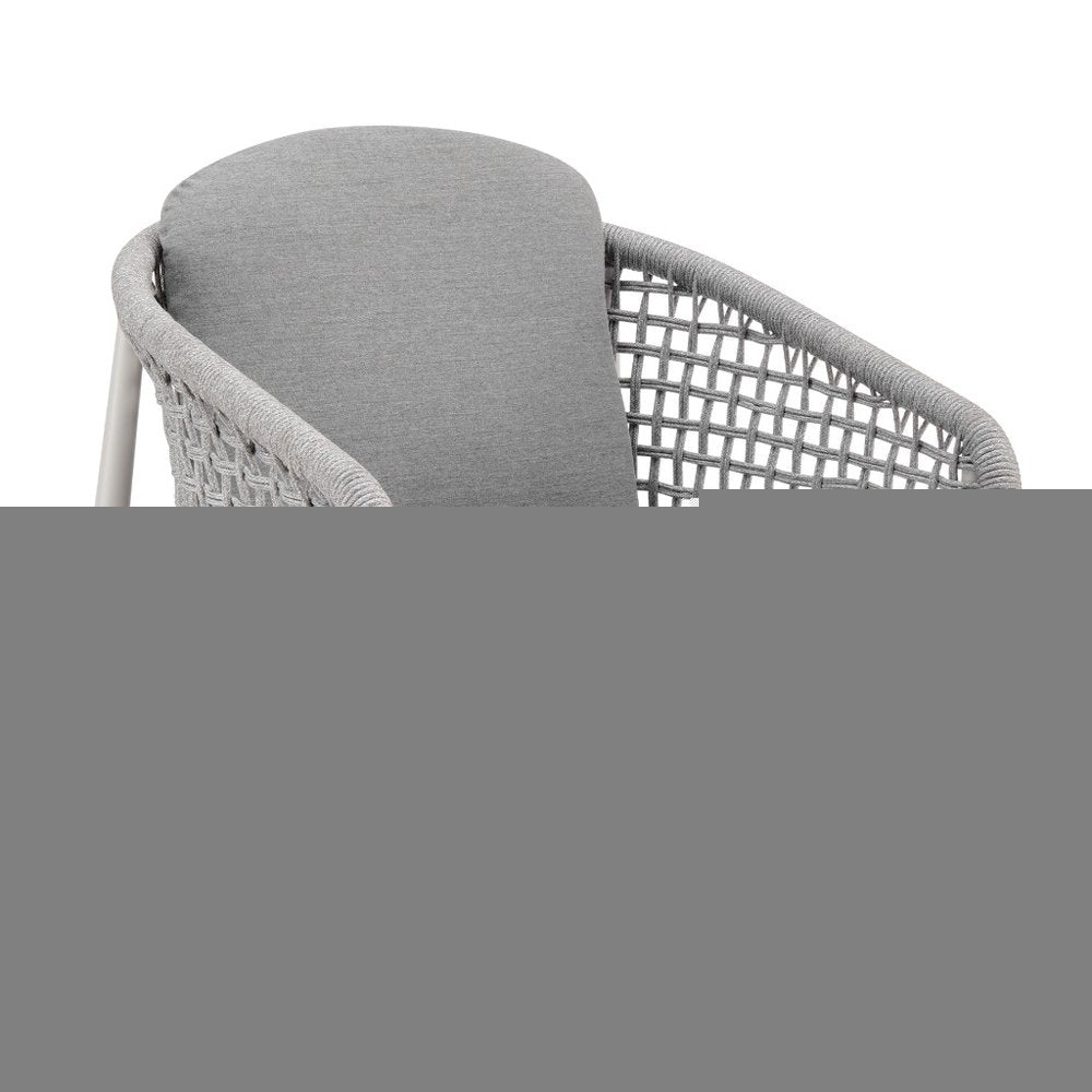 40" Light Gray Metal Swivel Outdoor Counter Height Bar chair with Footrest