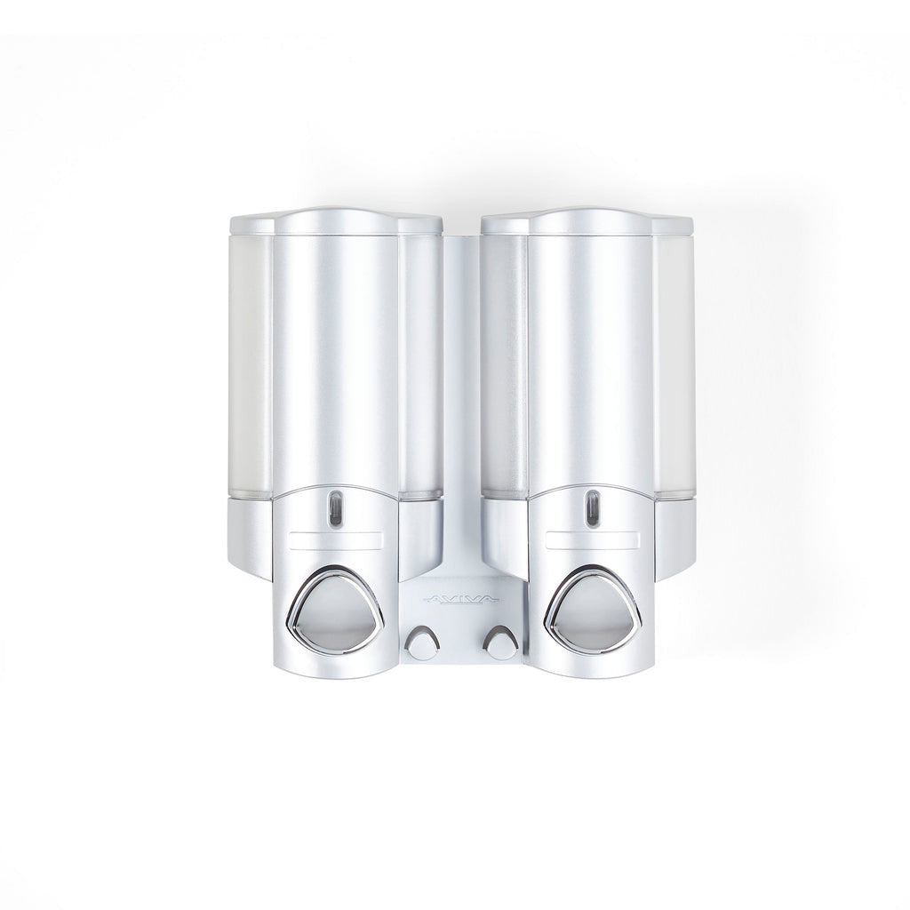 Gray Heavy Duty Plastic Two Chamber Wall Mount Soap Dispenser