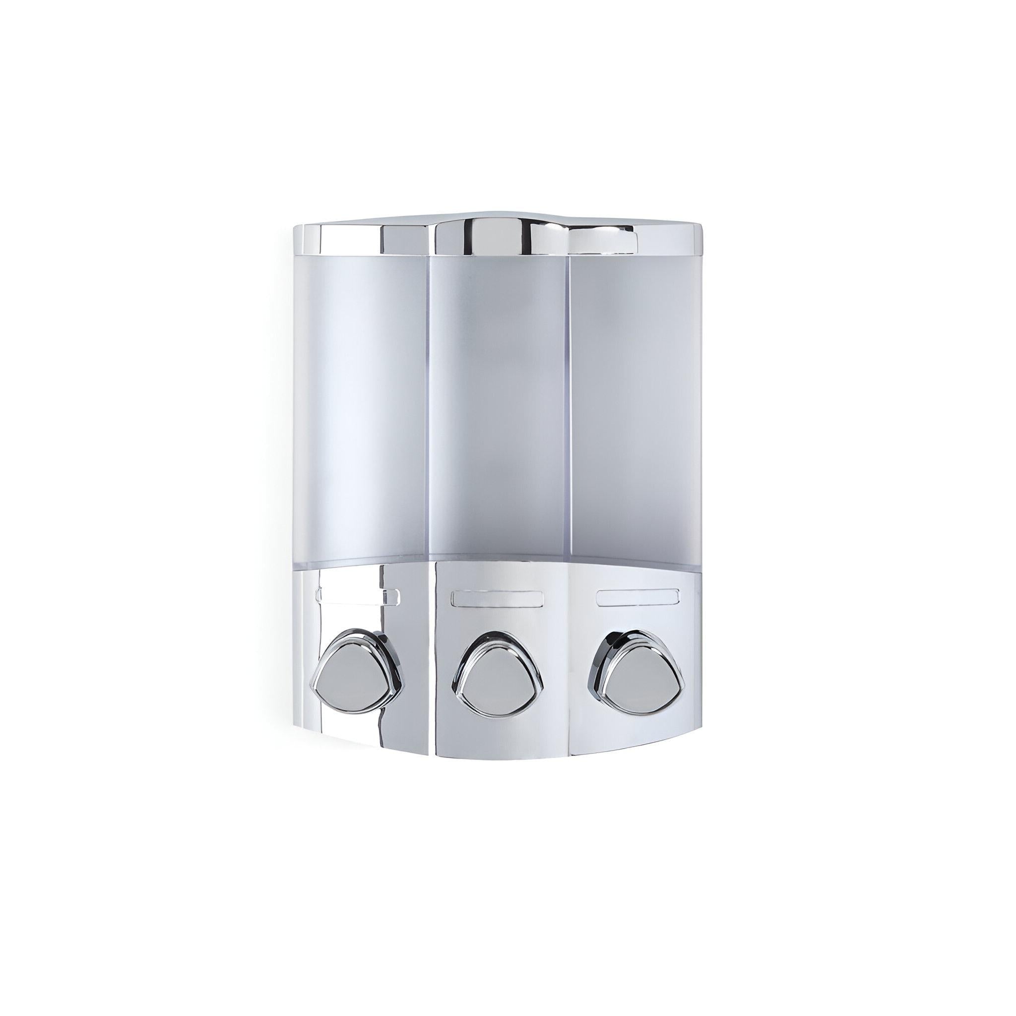 Gray Heavy Duty Plastic Three Chamber Wall Mount Soap Dispenser