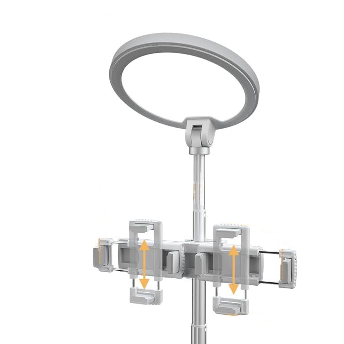 22" White Metal And Plastic Adjustable Portable Desk Lamp LED With Phone Clamp