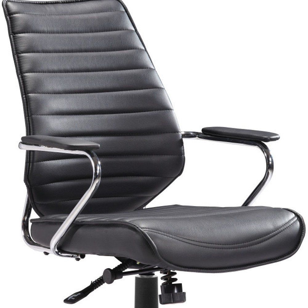 White and Silver Adjustable Height Swivel Rolling Office Chair