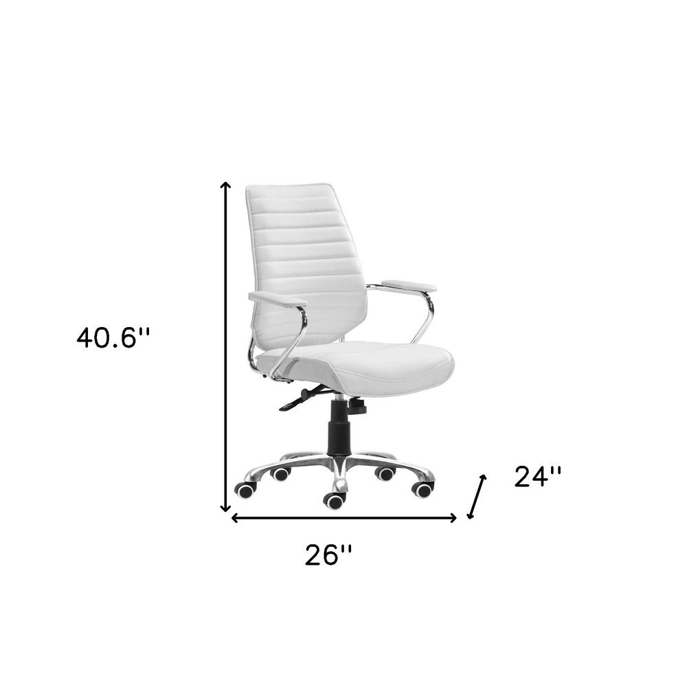 Black and Silver Adjustable Height Swivel Rolling Office Chair