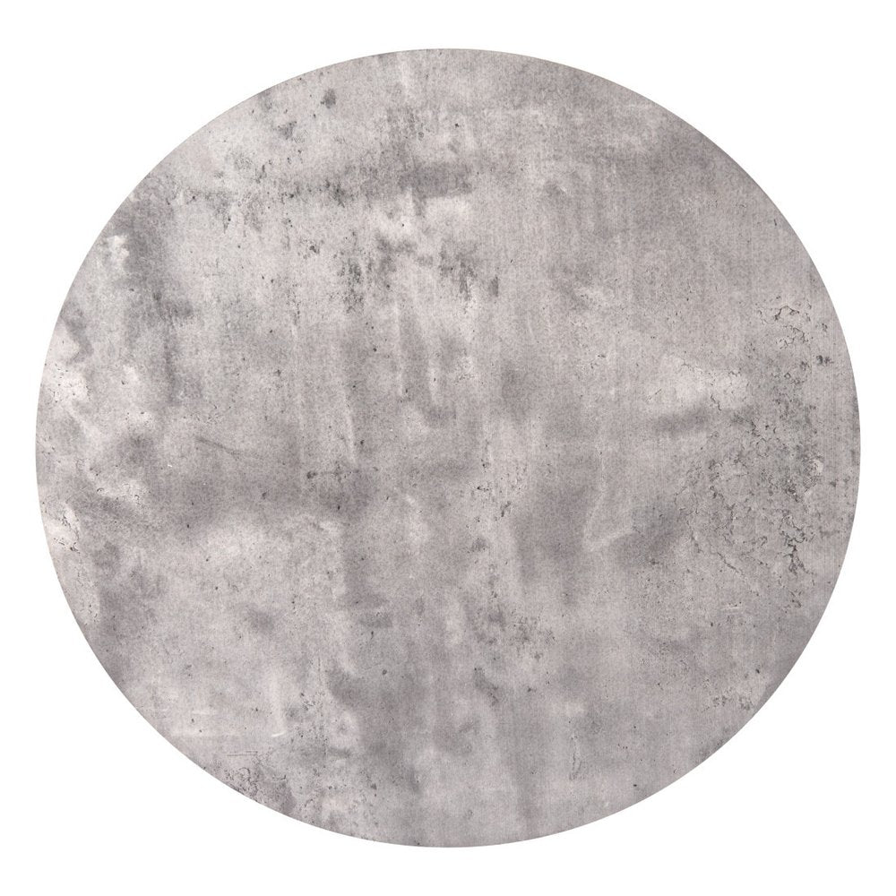 Set of Two Gray and Black Wood and Steel Round Nested Coffee Tables