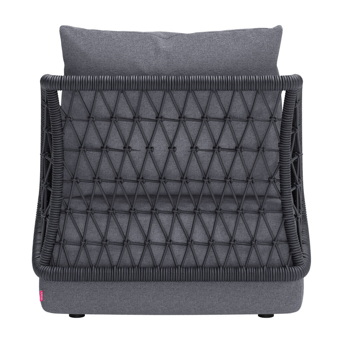 33" Gray Outdoor Accent Chair with Gray Cushions