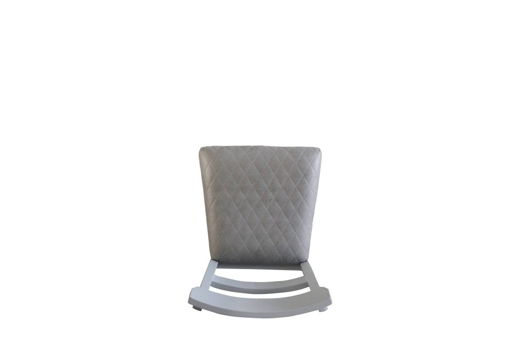 Set of Two Gray Fabric Open Back Dining Side Chairs
