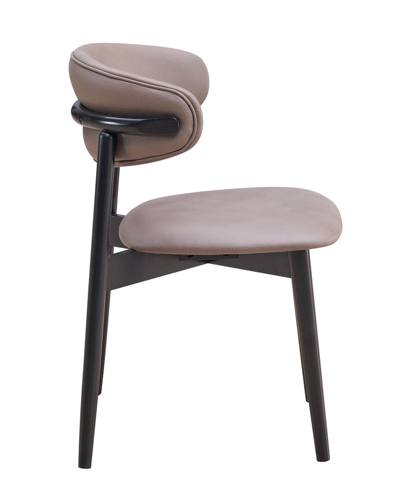 Set of Two Gray and Black Fabric Open Back Dining Side Chairs