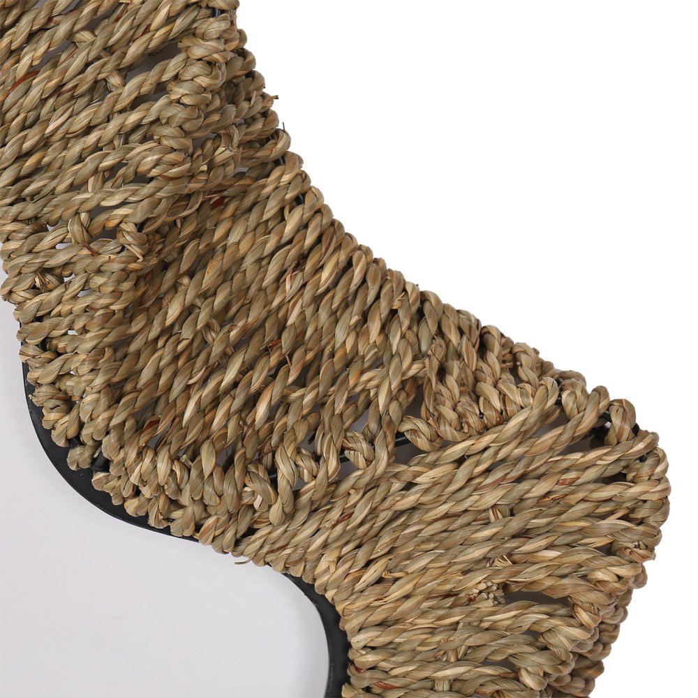 38" Brown Abstract Floating Rope Framed Accent Mirror