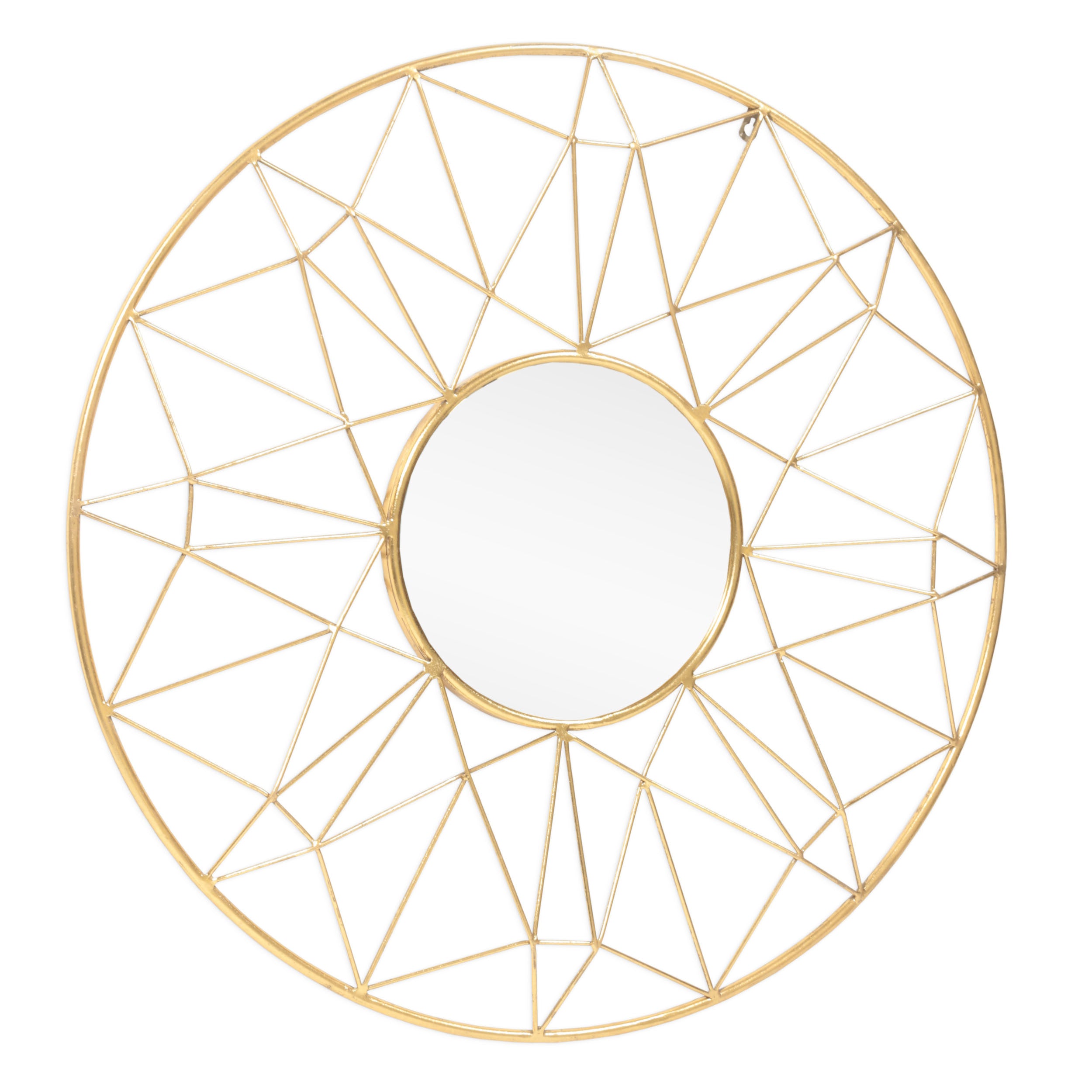 32" Gold Metal Round Accent Mirror