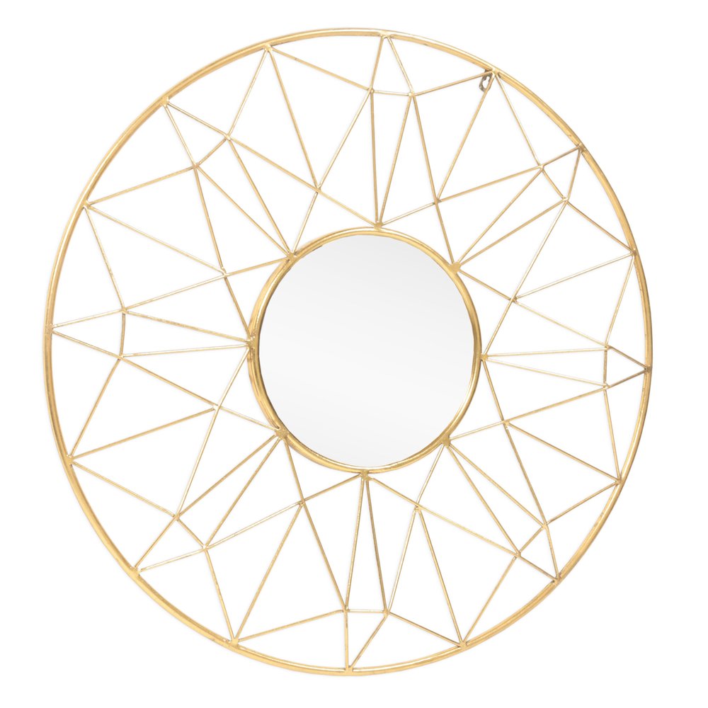 32" Gold Metal Round Accent Mirror