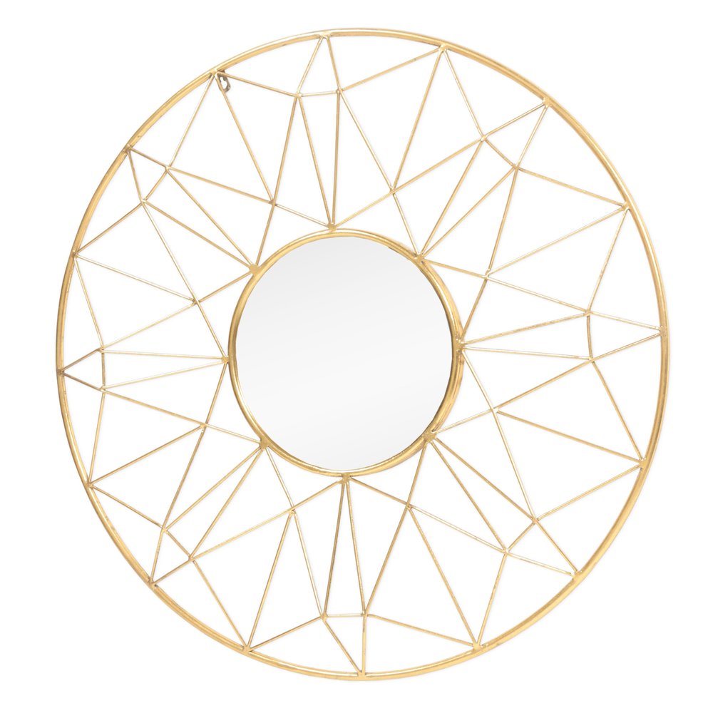 32" Gold Metal Round Accent Mirror