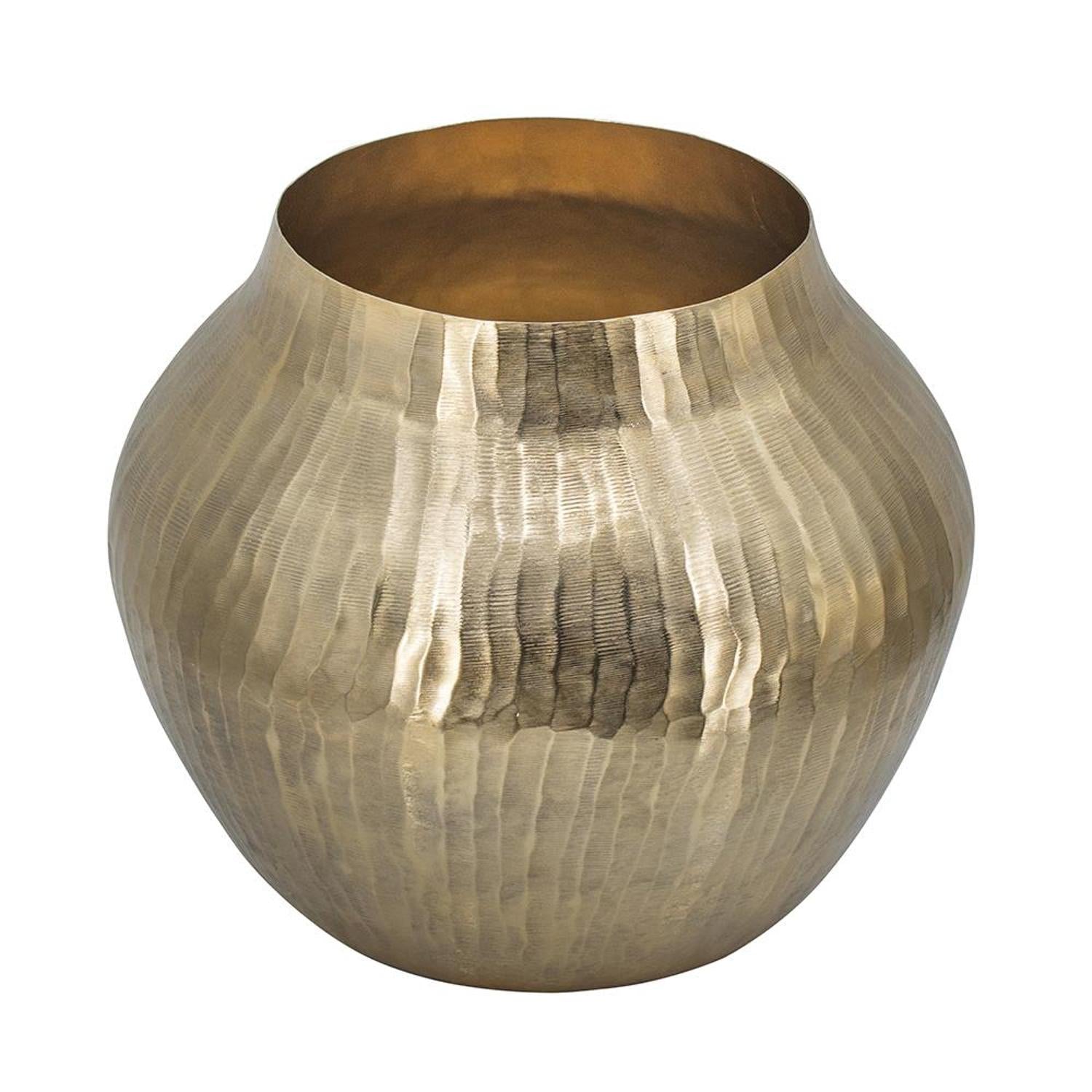 11" Gold Aluminum Round Table Vase