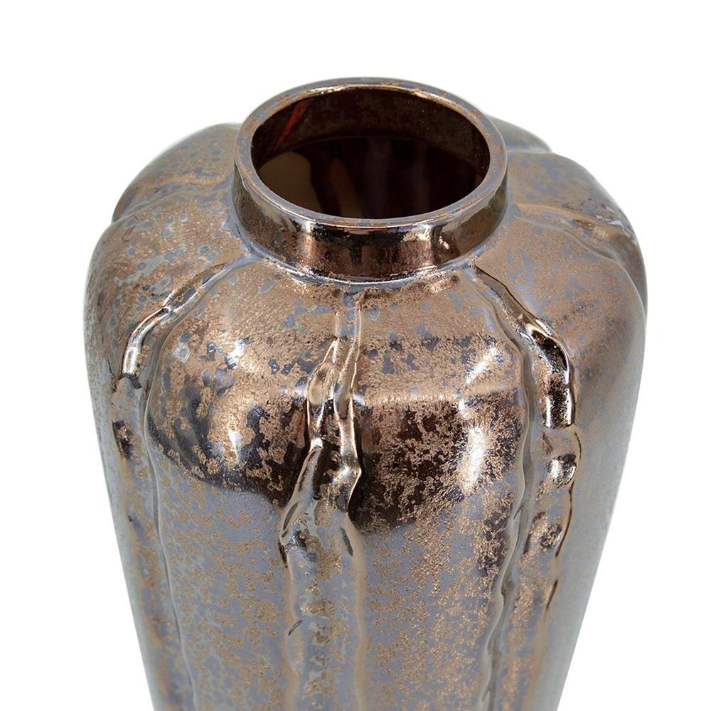 Set of Three Bronze And Silver Ceramic Urn Ginger Jars