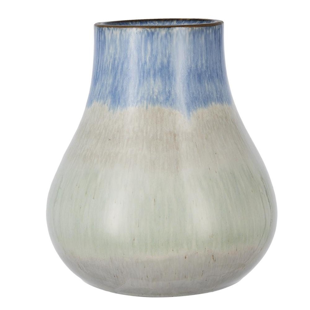 10" Blue And Gray Ombre Ceramic Round Table Vase