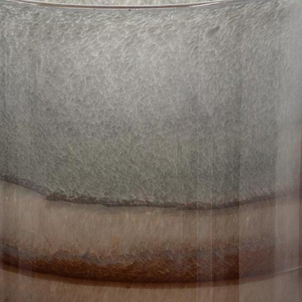 9" Gray And Brown Ombre Glass Round Table Vase