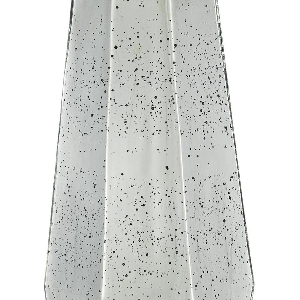 20" Antiqued Silver Glass Cylinder Table Vase