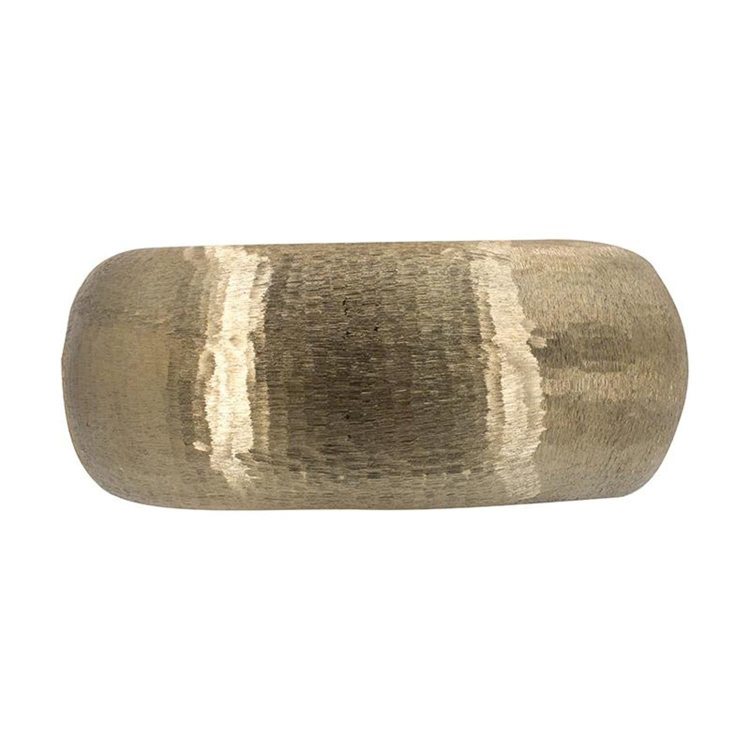 Set of Two Gold Aluminum Hammered Round Centerpiece Bowls