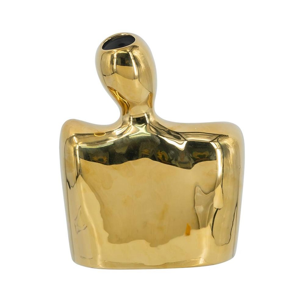 10" Gold Ceramic Modern Abstract Table Vase