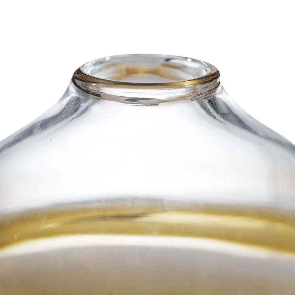 9" Clear And Brown Ombre Glass Round Table Vase