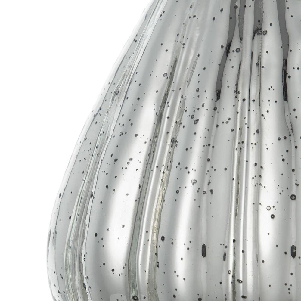 10" Antiqued Silver Glass Round Table Vase