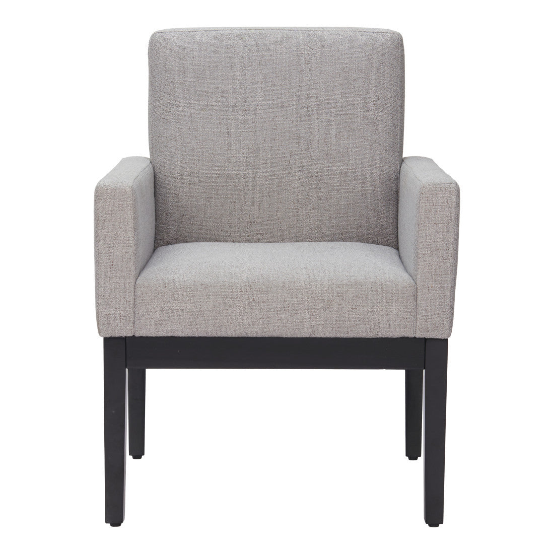Gray and Black Upholstered Dining Arm Chair