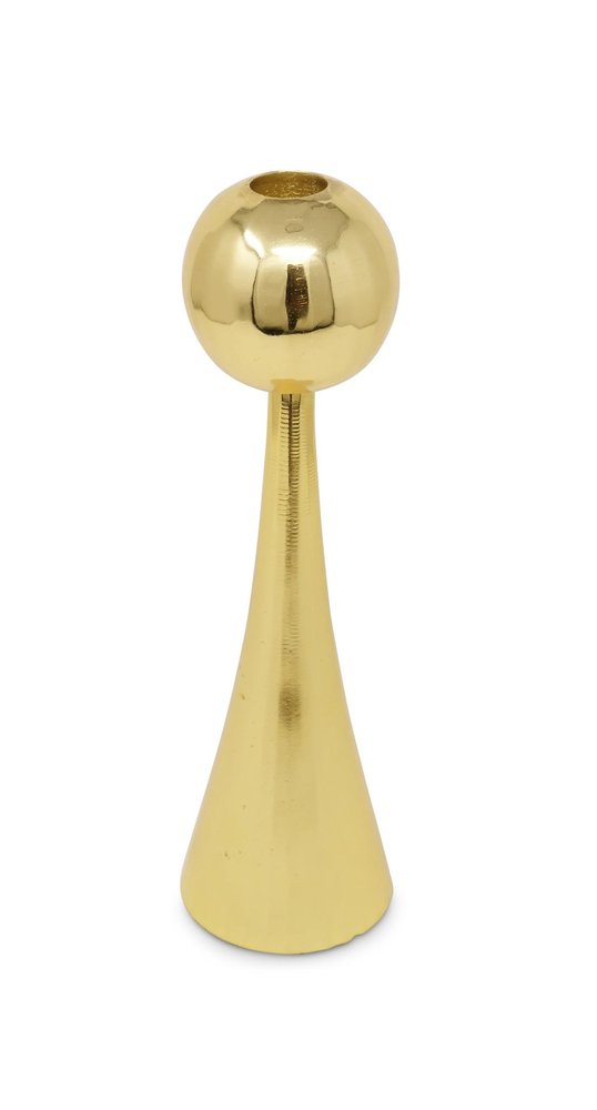 12" Gold Stainless Steel Tabletop Taper Candlestick