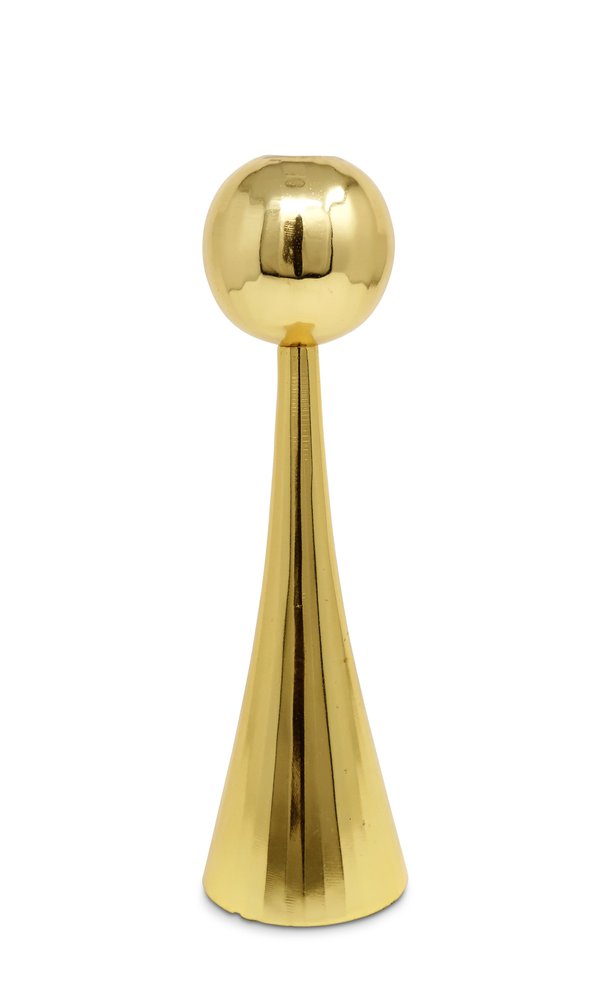 12" Gold Stainless Steel Tabletop Taper Candlestick