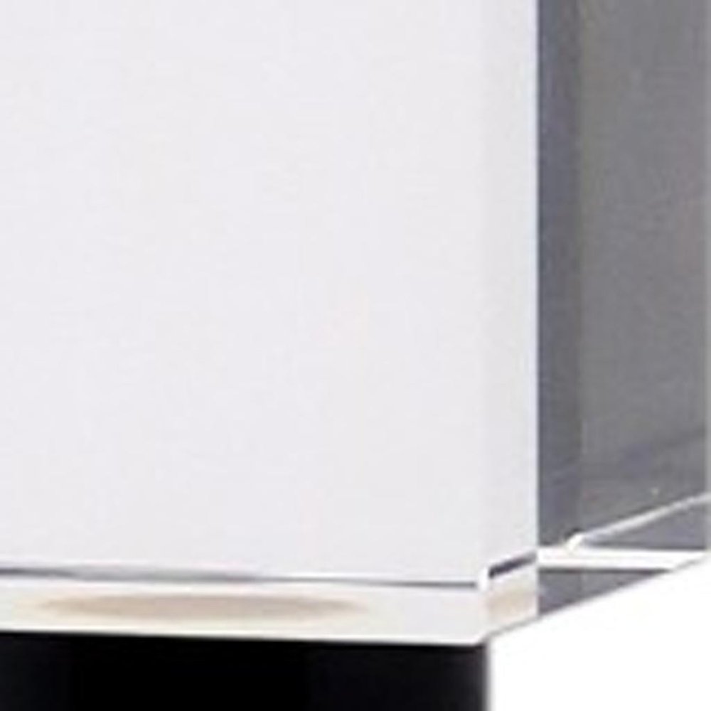 15" Silver Clear And Black Crystal Tabletop Taper Candlestick
