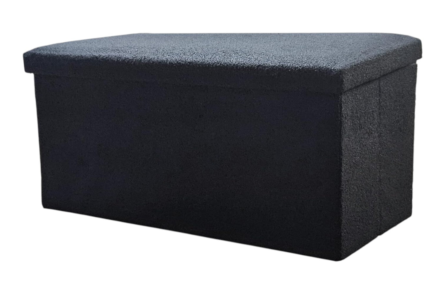 30" Black Boucle Ottoman With Storage