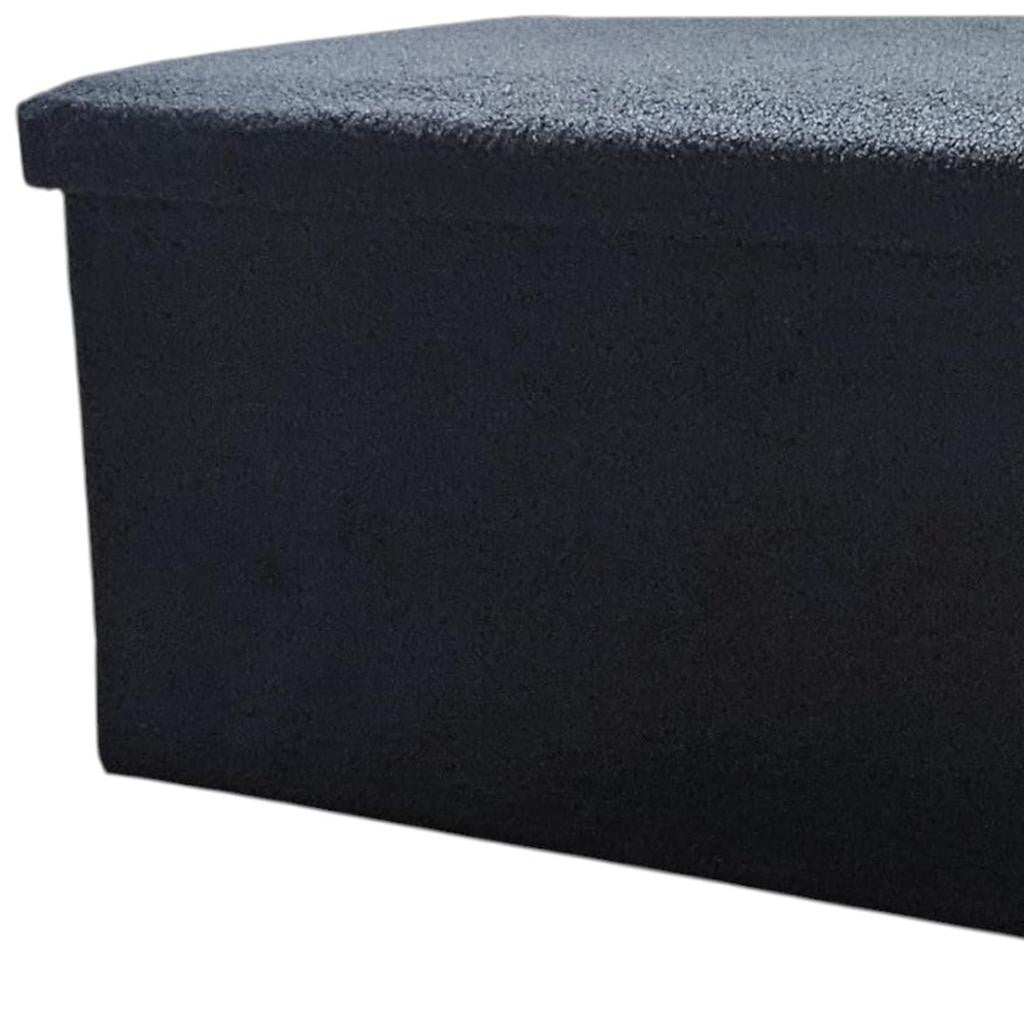 30" Black Boucle Ottoman With Storage