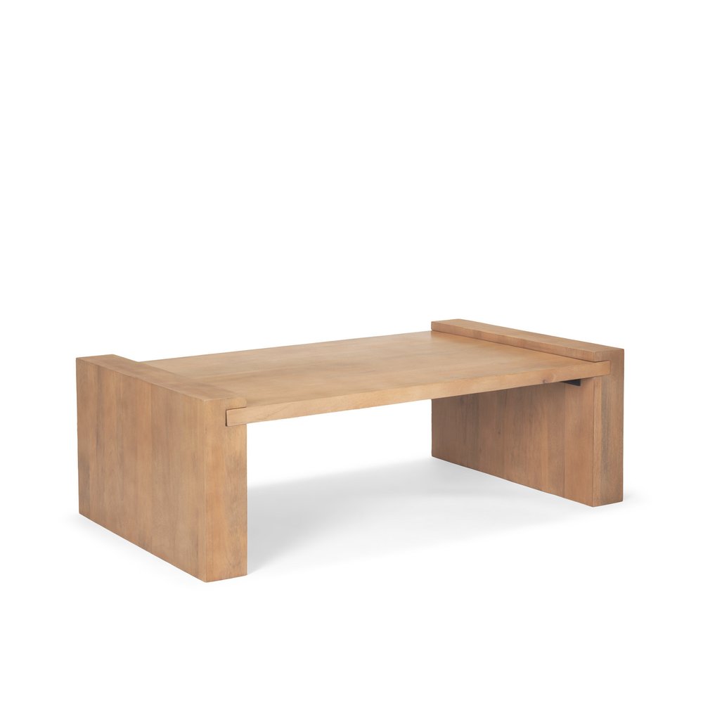 48" Natural Solid Wood Sled Coffee Table